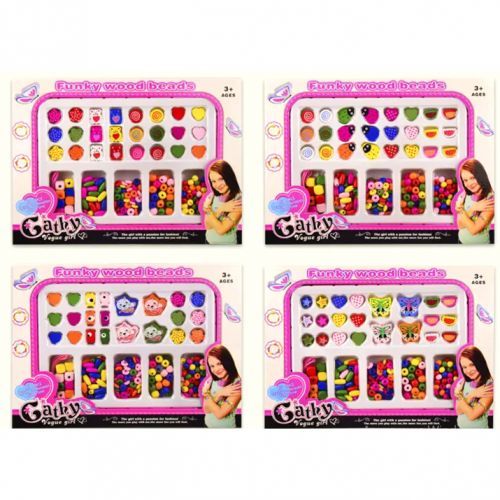Набор деревянного бисера для плетения браслетов, микс видов