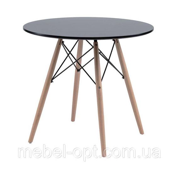 Стіл обідній Redonda (Редонда) чорний 80 см, дизайн Charles Eames, стиль лофт, модерн | Зображення 3