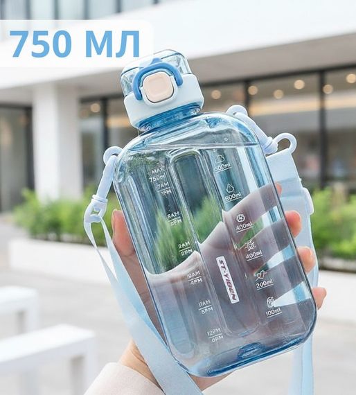 Спортивна пляшка для води SPORT (750 мл) — BPA-free пластик, блакитна | Зображення 9