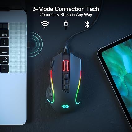 Игровая мышь Redragon M612 PRO RGB, проводная/беспроводная оптическая мышь с разрешением 8000 точек на дюйм | Зображення 2