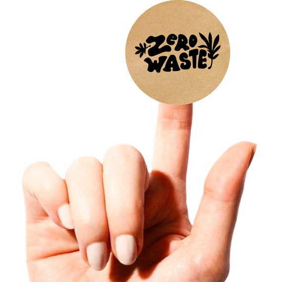 Этикетка круглая крафт "Zero Waste 01", Диаметр 50 мм, 250 шт/рулон, Viskom | Зображення 1