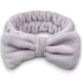 Пов'язка на голову з бантиком Сіра