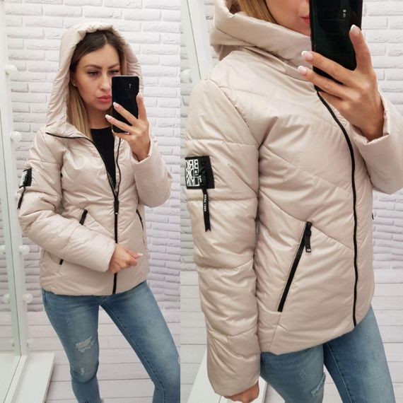 Жіноча демісезонна куртка, арт. 1008, беж | Зображення 3