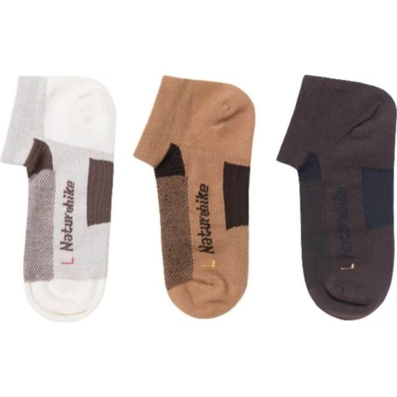 Шкарпетки швидко висихаючі Naturehike NH21FS013, 3 пари (бежеві, коричневі, чорні), розмір М | Зображення 1