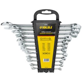 Ключі ріжково-накидні Sigma 12 шт 6-22 мм CrV head polished (6010201)