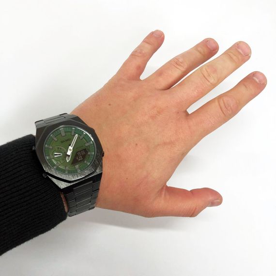 Годинник наручний чоловічий SKMEI 1816BKGNBK, стильний класичний чоловічий годинник, фірмовий спортивний годинник | Зображення 9