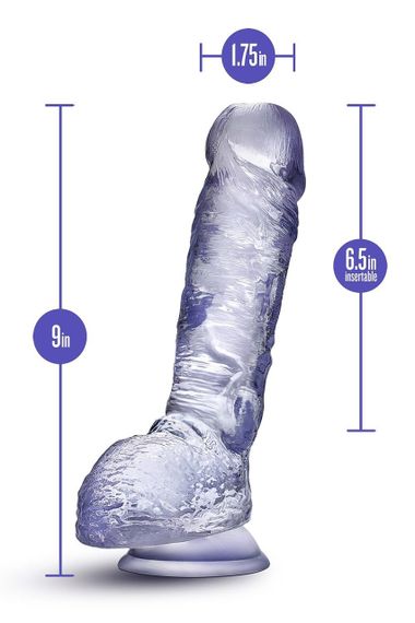 Фалоімітатор на присосці прозорий 23 см Sex Aura | Зображення 4