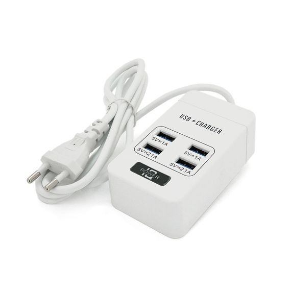 Мережевий фільтр ТВ-Т05, 4 USB, 1.5 м, перетин 3х0, 5мм, 2.1А, White | Зображення 2