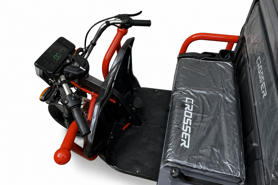 Електротрицикл Crosser CARGO 13 1000W 60 V 45 Ah, вантажний електроскутер самоскид до 400 кг Сірий | Зображення 5
