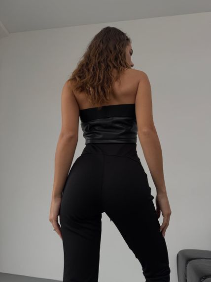 Женские лосины-брюки со шнуровкой трикотажные LI2045 цвет черный, размер 48/50 | Зображення 9