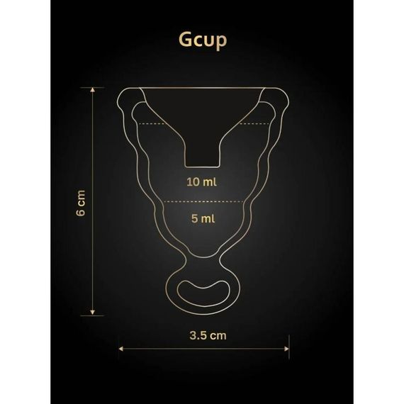 Менструальна чаша gcup gvibe, s, чорна, 6 х 3,5 см | Зображення 8