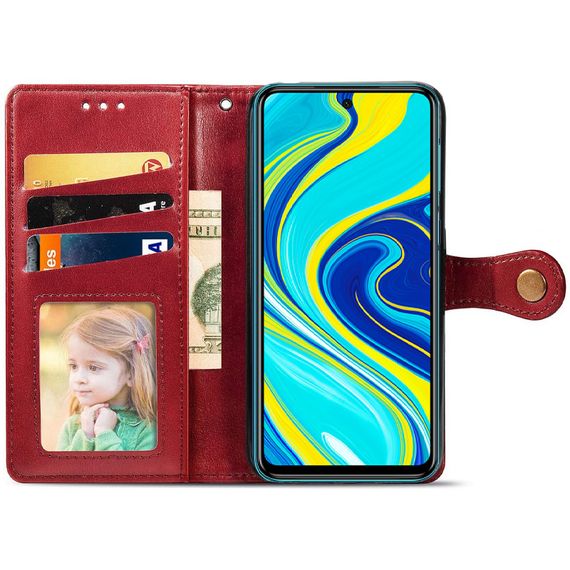 Шкіряний чохол-книжка GETMAN Gallant (PU) для Xiaomi Redmi Note 9s / Note 9 Pro / Note 9 Pro Max Червоний | Зображення 1