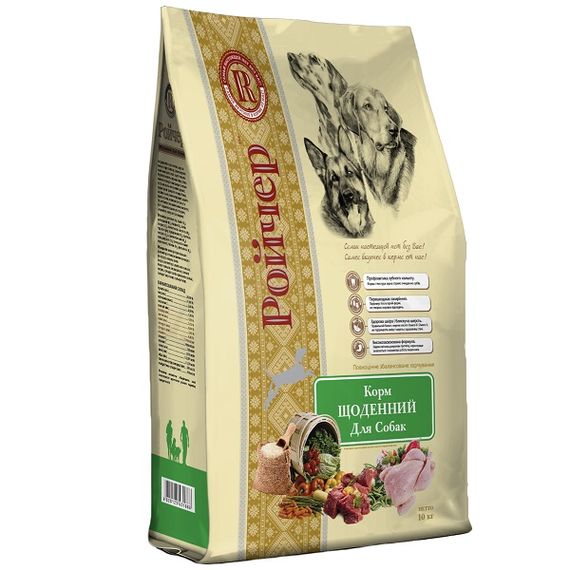 Ройчер ежедневный Ежедневный корм для взрослых собак. Куриное мясо, куриная печень гидролизованная. (10кг)