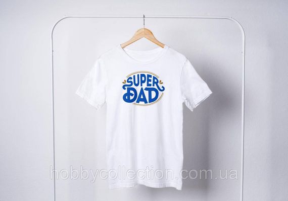 Футболка чоловіча із принтом "Super DAD" біла | Зображення 2