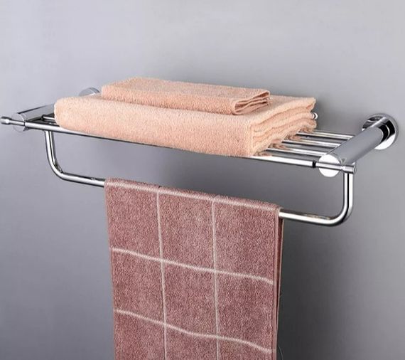 Полка с держателем для полотенец Gappo хром, 580 мм G1824 | Зображення 3