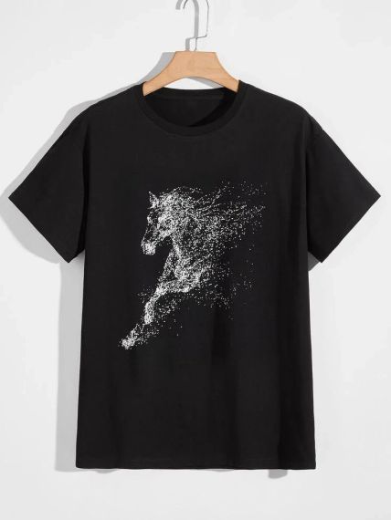 Футболка чоловіча з принтом повсякденна L Чорний