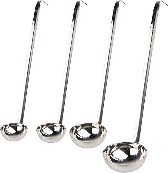 Ополоник для супу з неіржавкої сталі, 4 шт., ложка для соусу на 1/2/3/4 унції, металевий ополоник