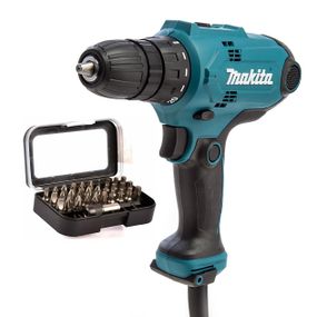 Шурупокрут мережевий Makita DF0300 з набором біт Makita D-30667 (56 Нм, 0.8-10 мм, 320 Вт)