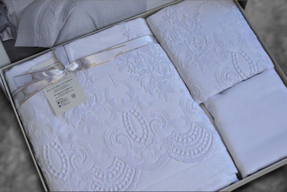 Комплект постельного белья First Choice Vip Satin Moonlight 200x220 см Hillary White | Зображення 2