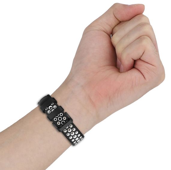Силіконовий ремінець Primo Perfor Classic для фітнес браслета Xiaomi Smart Band 7 Pro - Black-White | Зображення 3