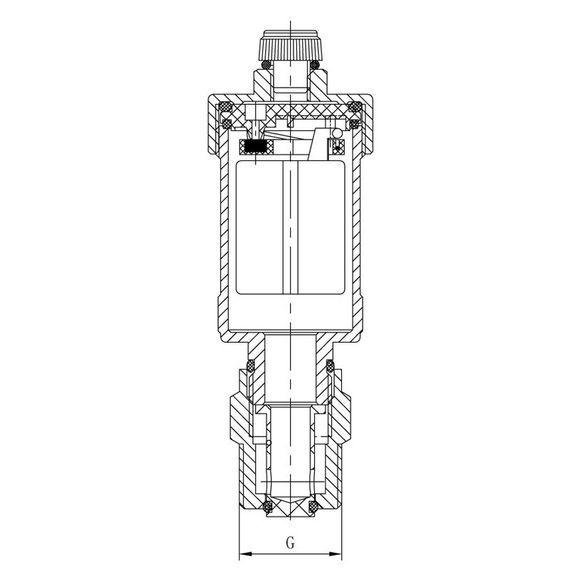 Воздухоотводитель автоматический прямой с обратным клапаном 1/2" Koer KR.1244 (KR3116) | Зображення 1