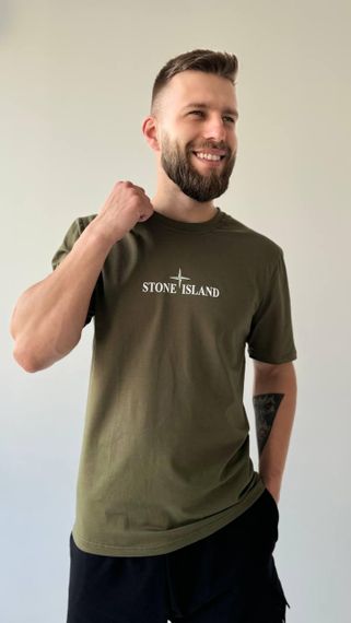 Футболка Stone Island колір хакі | Зображення 1