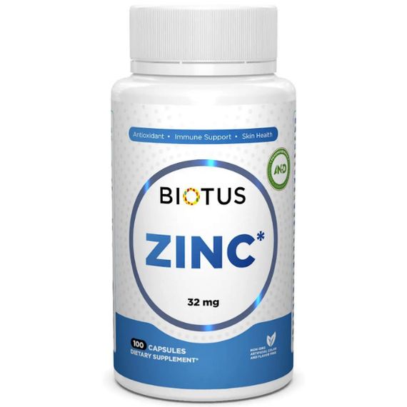 Мікроелемент Цинк Biotus Zinc 32 mg 100 Caps BIO-531019