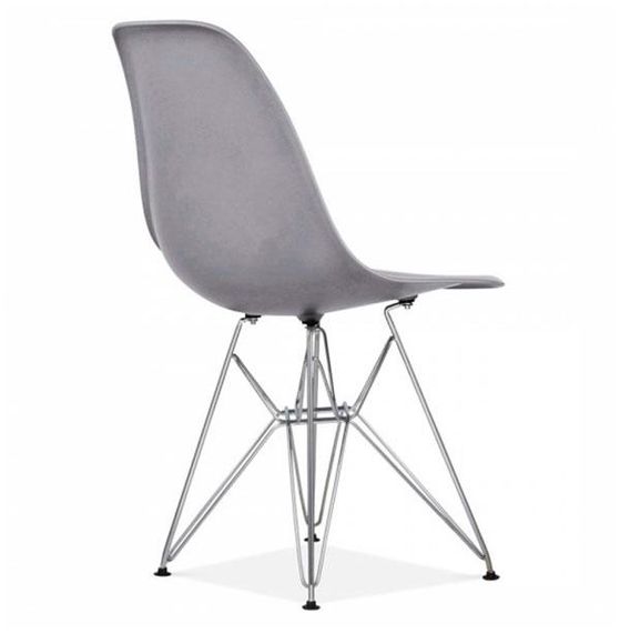 Стул Eames DSR Chair серебристый серый пластик, хромированные ноги, дизайн Charles & Ray Eames | Зображення 1