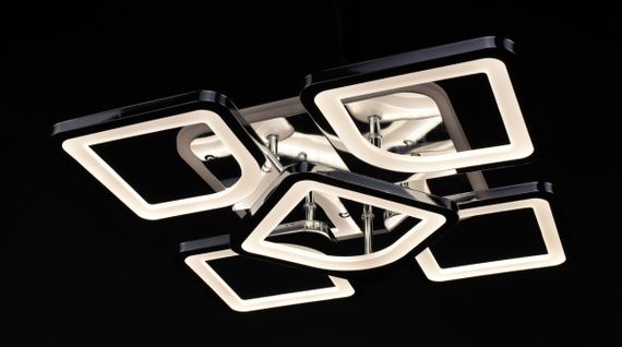 Люстра світлодіодна стельова LED світильник для квартири на стелю лед з пультом 26113 Хром 11х40х40 см. | Зображення 3