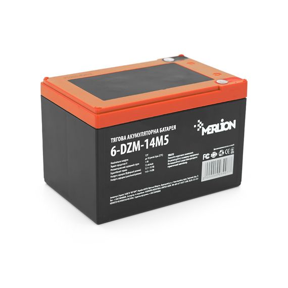Тяговая аккумуляторная батарея AGM MERLION 6-DZM-14.12V 14A h M5