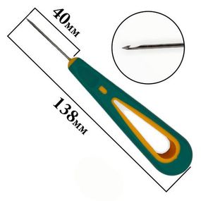 Шило з гачком швейне 138mm, пластикова ручка покрита силіконом (6152)