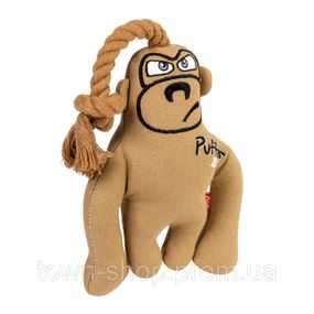 Игрушка для собак Обезьяна с пищалкой GiGwi Puffer zoo, текстиль, веревкаа, 31 см