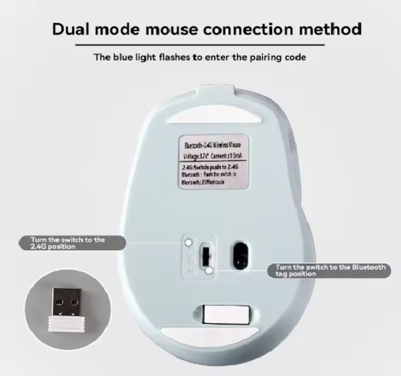 Акумуляторна бездротова мишка Xiaomi Sensitive Bluetooth Mouse 2.4G Dual-Mode White | Зображення 1