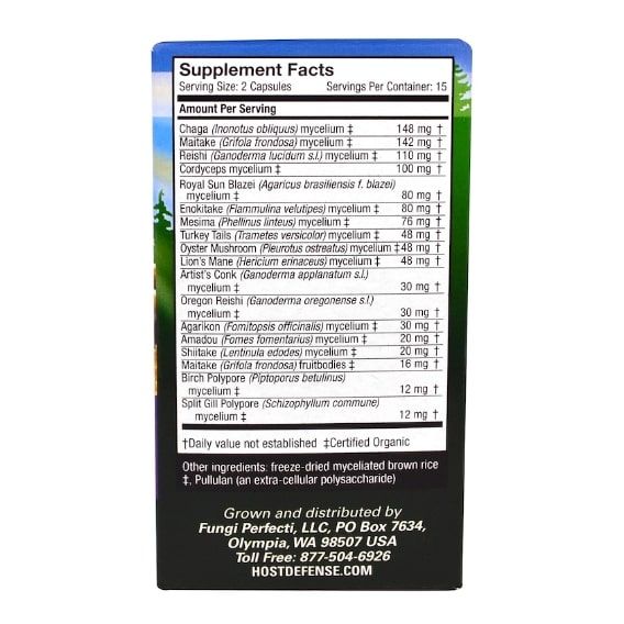 Грибний комплекс Fungi Perfecti Mushrooms MyCommunity Comprehensive Immune Support 30 Caps FPI-03811 | Зображення 2