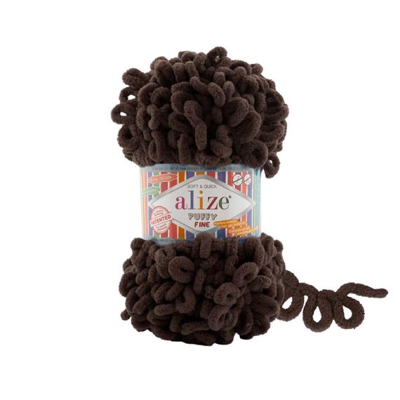 Пряжа ALIZE PUFFY FINE 26 алізе пуфі файн фантазійна нитка плюшева