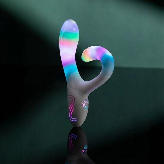 Вібратор-кролик із RGB-підсвічуванням та додатком Paradise Illumination The Rabbit, білий, 21,6 см × 3,8 см Sex Aura