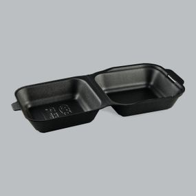 Ланчбокс (СЕНДВІЧ) ЧОРНИЙ із кришкою 150x150x70 мм. 125 шт/уп