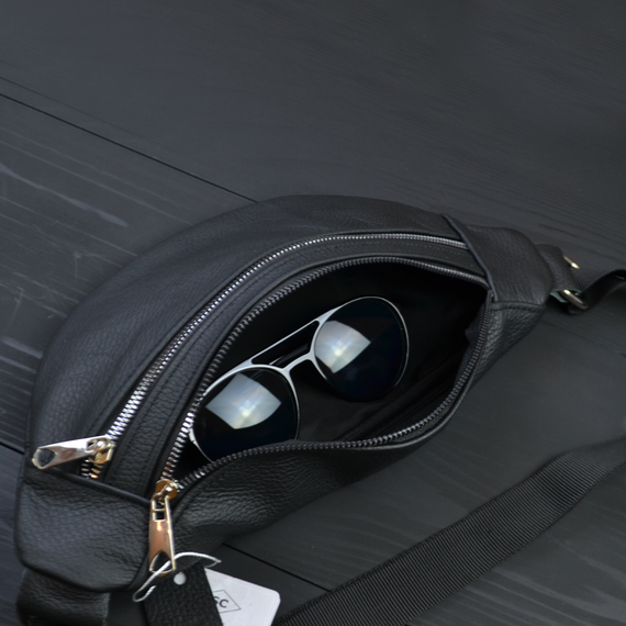 Якісна бананка з натуральної шкіри, сумка чоловіча - жіноча барсетка шкіряна | Зображення 7