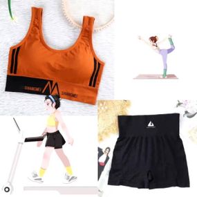 Бюстгальтер спортивный Shoulder Sports Suit Оранжевый