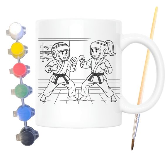 Набор для творчества кружка раскраска Карате 330 мл белая (КР0176) | Зображення 1