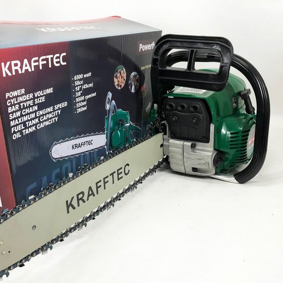 Бензопила ланцюгова 45см KRAFFTEC 5800, Пила ланцюгова бензинова QK-26 | Зображення 4
