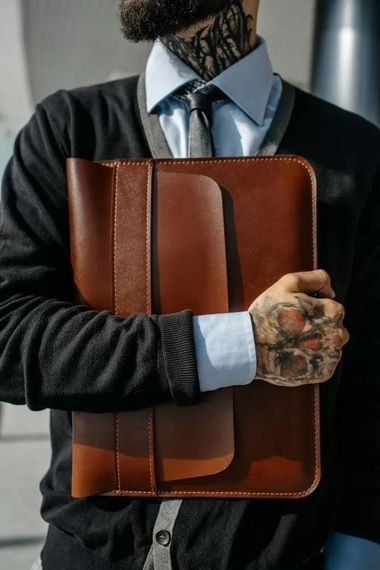 Шкіряний чохол для ноутбука Skin and Skin Sleeve 15.6 Коньячний (LC04CO-15) | Зображення 6