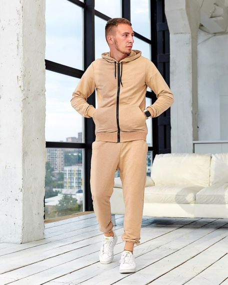 Мужской спортивный костюм петля, демисезонный  Abc* BD5879 размер S, цвет бежевый | Зображення 1