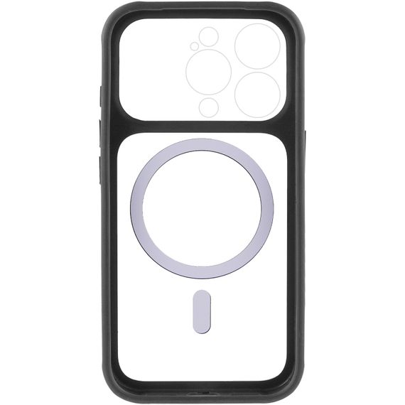 Чохол TPU+PC GETMAN Moon Clear with Magnetic Fit для Apple iPhone 15 Pro (6.1") Black | Зображення 3