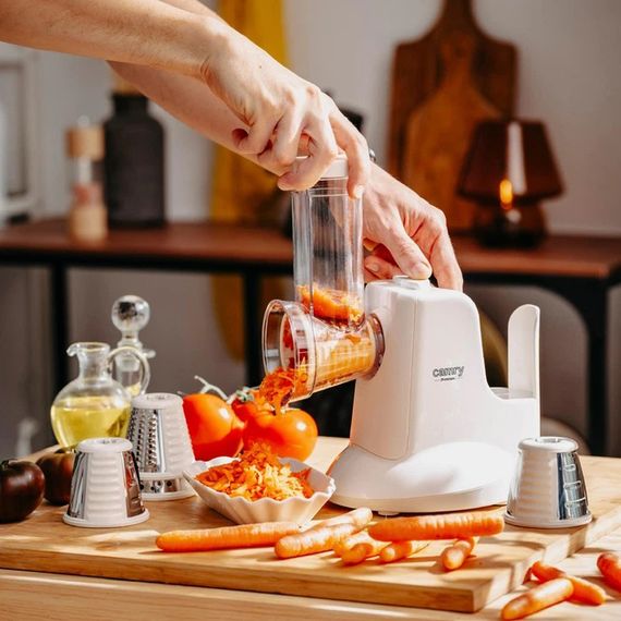 Електрична овочерізка Camry CR 4816 150Вт з 5 змінними насадками для швидкого овочів | Зображення 3