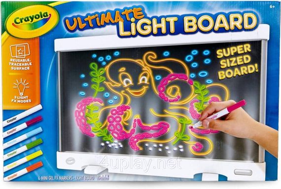 Crayola Ultimate Light Board. Прозора дошка для малювання. Дитячий графічний планшет з підсвіткою Крайола | Зображення 1
