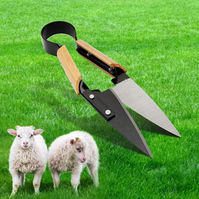 Металеві ножиці з дерев'яними ручками для стрижки шерсті овець і собак, сталеві леза