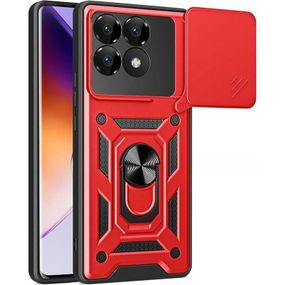 Чохол Ummi Camshield Serge Ring для Xiaomi Poco F7 Pro Чорний Червоний