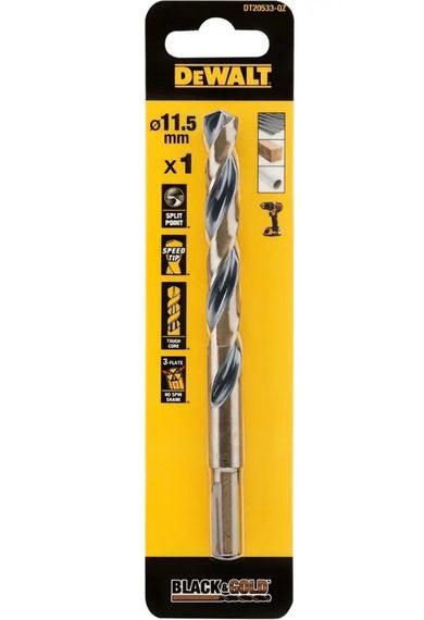 Свердло по металу DeWalt Black & Gold 11.5 мм (DT20533)