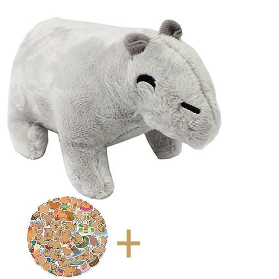 Мягкая игрушка "Капибара" 18cm + 5 стикеров с капибарами (sv1805-4), Серый